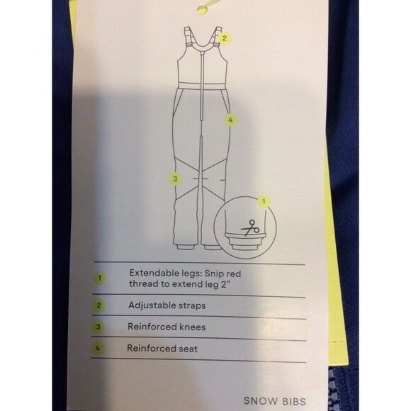 ALL in Motion Snow Bibs Youth XSmall 4-5 Blue Polyester - Picture 3 of 5